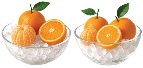 tangerines with leaves isolated