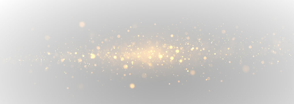 Shimmering motes rise slowly, glowing with delicate warmth. Golden dust forms swirling patterns in the air. The luminous texture creates an elegant and magical ambience. PNG