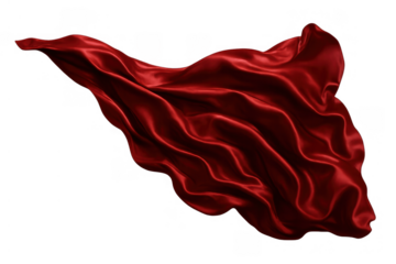 Red luxurious silk fabric in motion, flowing and waving, creating elegant smooth drapery with an abstract vibrant texture