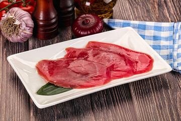 Raw tuna slises sashimi snack