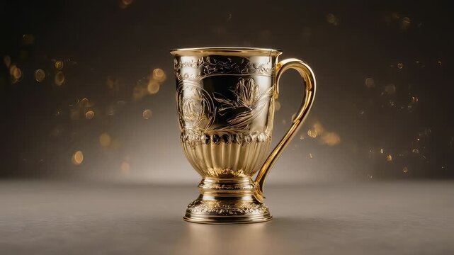 Golden etched chalice