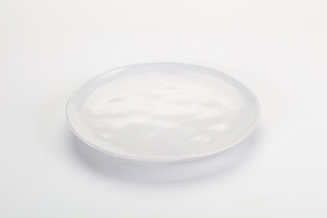 White ceramic empty plate dishware
