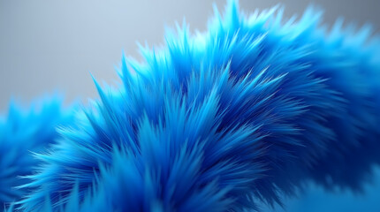 A vibrant blue abstract composition featuring soft, spiky textures, creating a sense of movement and energy.