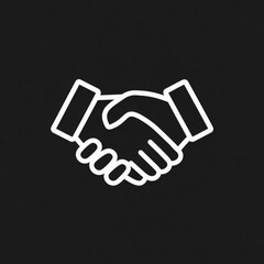 Fototapeta premium A minimalist illustration of a handshake symbolizing agreement or partnership, Ideal for business-related content, websites, or presentations focused on collaboration and trust,