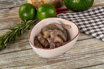 Raw peeled shrimp for cooking