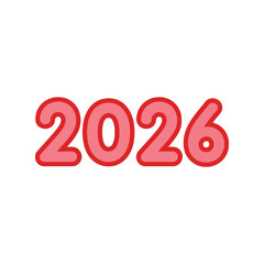 Bold 2026 numbers new year celebration graphic festive year text isolated on white background