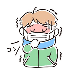 風邪で体調が悪い男の子