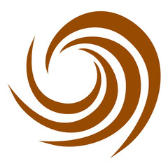 Brown Spiral Swirl Icon PNG, isolated on transparent background. A dynamic and modern design representing motion, energy, and transformation, ideal for creative, abstract, and digital projects.