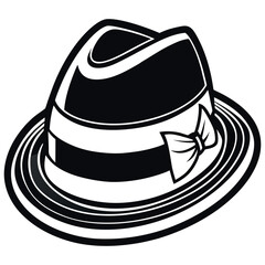Vintage Fedora Hat Vector Illustration – Classic Retro Style