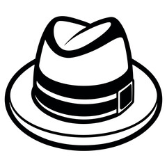 Vintage Fedora Hat Vector Illustration – Classic Retro Style
