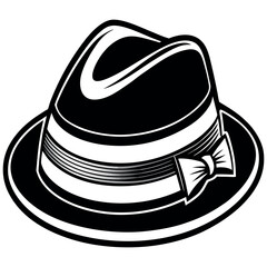 Vintage Fedora Hat Vector Illustration – Classic Retro Style