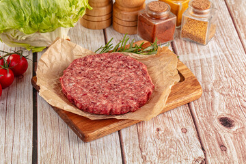 Raw beef cutlet for burger