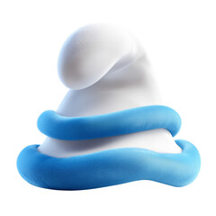 Blue and white plush hat