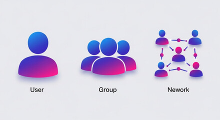 User group network connection social media community team organization structure diagram concept vector
