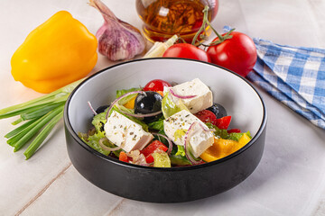 Greek salad with feta cheese