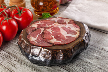 Italian Cured pork neck slices