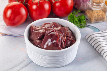 Raw chicken liver for cooking