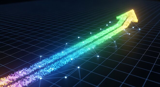 Colorful, glowing arrows depicting progress, growth, and data flow - Powered by Adobe