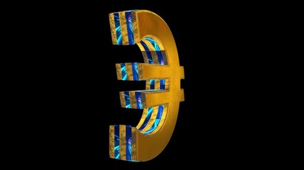 Euro EUR EU money isolated symbol 3d spectacular abstract rotate loop concept. Seamless and loopable animation. - Powered by Adobe