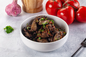 Roasted chicken liver with green onion