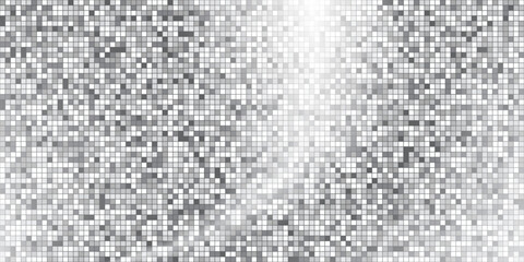 Silver shining background template. Disco mirror ball texture with sparkling lights