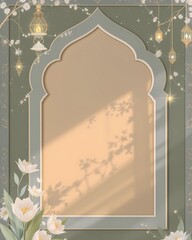 Elegant Islamic Ramadan Greeting Card Background Design