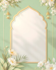 Elegant Islamic Ramadan Greeting Card Background Design