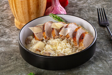 Risotto woth fried duck breast