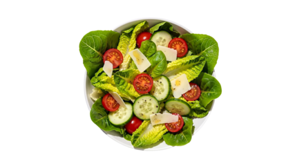 Fresh Garden Salad with Cherry Tomatoes and Cucumber Slices  isolated on transparent background, png 