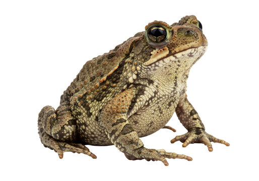 Isolated American toad, Anaxyrus americanus, resting in a studio setting for nature stock