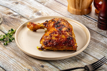 Roasted chicken leg with spices