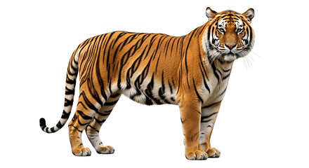 Fototapeta premium Majestic Bengal Tiger Standing Proudly isolated on transparent background, png