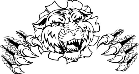 A tiger sports team cartoon animal mascot