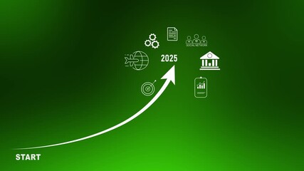 Changes in new planning, business graph with number 2025 new year, start new year concept digital trends,industry and business trend, strategy, investment, business planning.