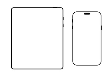 Minimal phone frame mockup with clean white outline design, offering a simple modern layout 