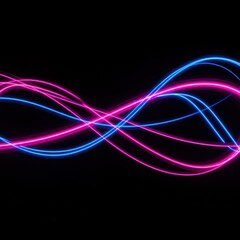Abstract Glowing Pink and Blue Light Trails.