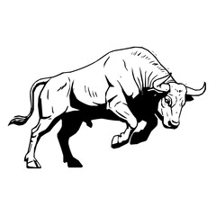 Bull Head Vector Icon or Stylized Graphic Illustration