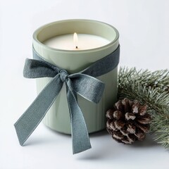 Candle with ribbon