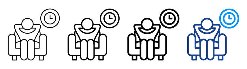 Relaxation Time Icon Different Style Outline Collection Set