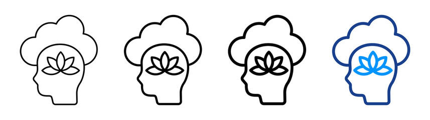 Peace Of Mind Icon Different Style Outline Collection Set
