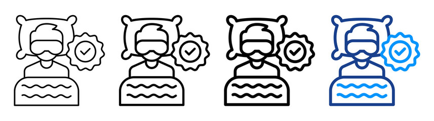 Sleep Quality Icon Different Style Outline Collection Set