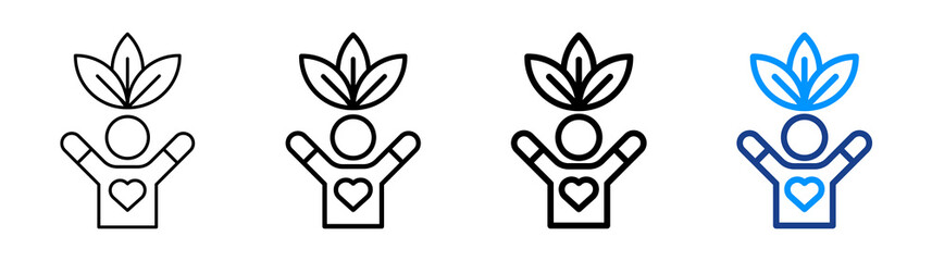 Inner Peace Icon Different Style Outline Collection Set