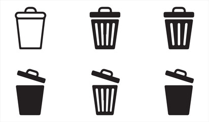 Minimal Garbage Bin Vector Collection for Cleaning, Disposal, and UI Design