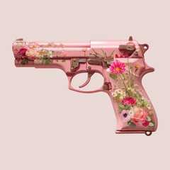 Floral painted gun