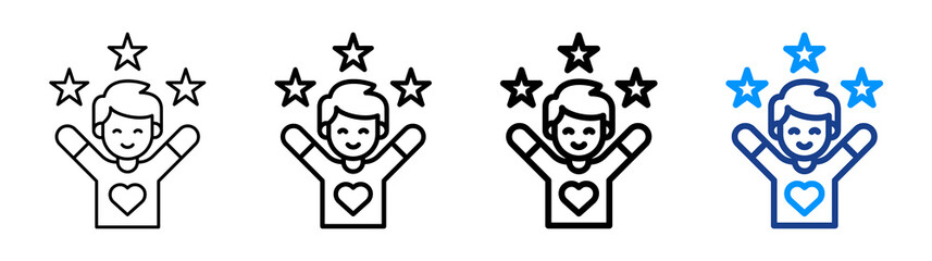 Enjoying Icon Different Style Outline Collection Set