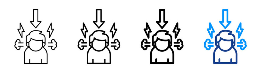 Stress Reduction Icon Different Style Outline Collection Set