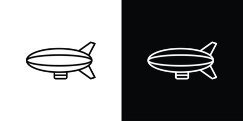 Airship icon in line design. Editable stroke icon. © Win