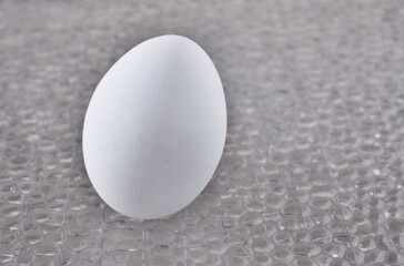 White egg on white  background