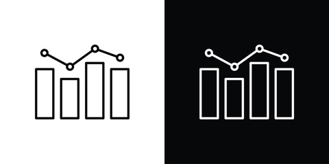 Obraz premium Analytics icon in line design. Editable stroke icon.
