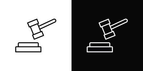 Auction icon in line design. Editable stroke icon.